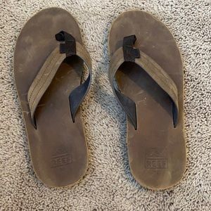 Men’s Reef leather flip flops